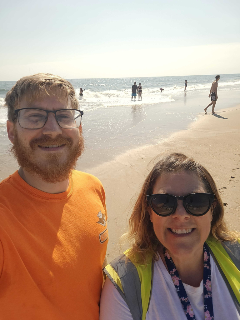 Volunteering at the Rehoboth Beach cleanup